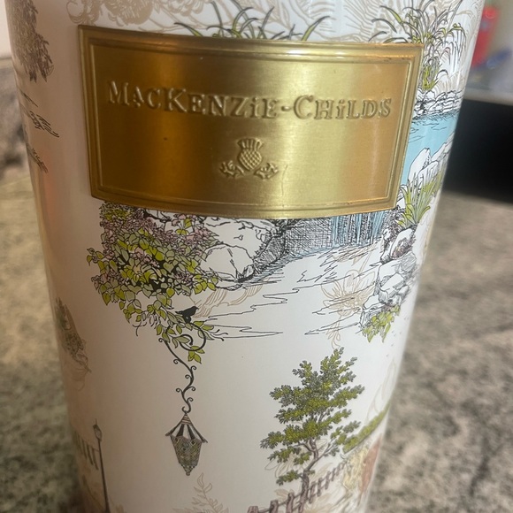 MacKenzie-Childs Aurora Farms Canister with Gold and Green Accents Rare - Picture 4 of 5